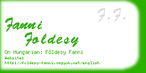 fanni foldesy business card